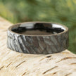 Bark Textured Black Ceramic Wedding Band