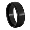 Domed black ceramic ring with grooved edges