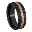Hammered Rose Gold and Ceramic Wedding Ring