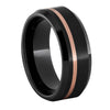 Rose Gold and Black Ceramic Wedding Band