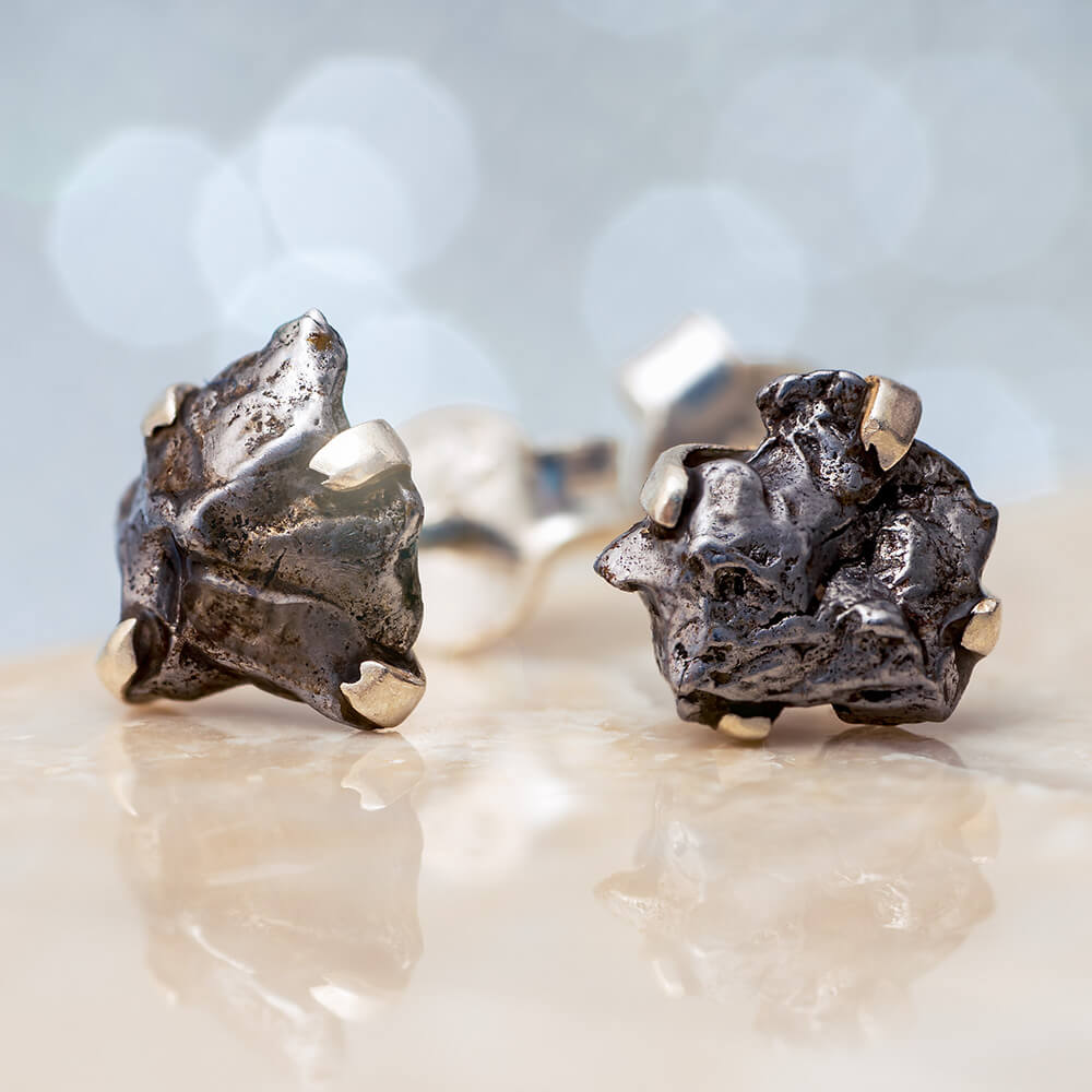 Meteorite Stud Earrings