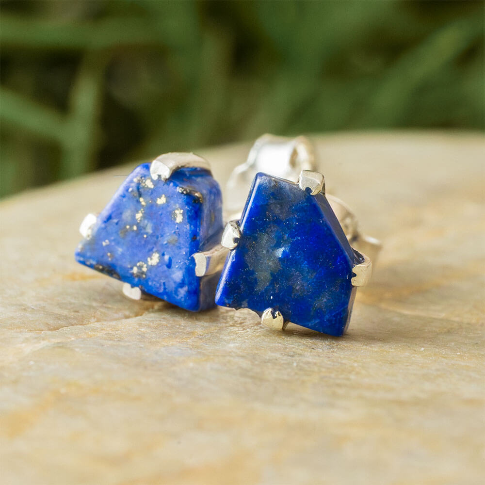 Lapis Lazuli Stud Earrings