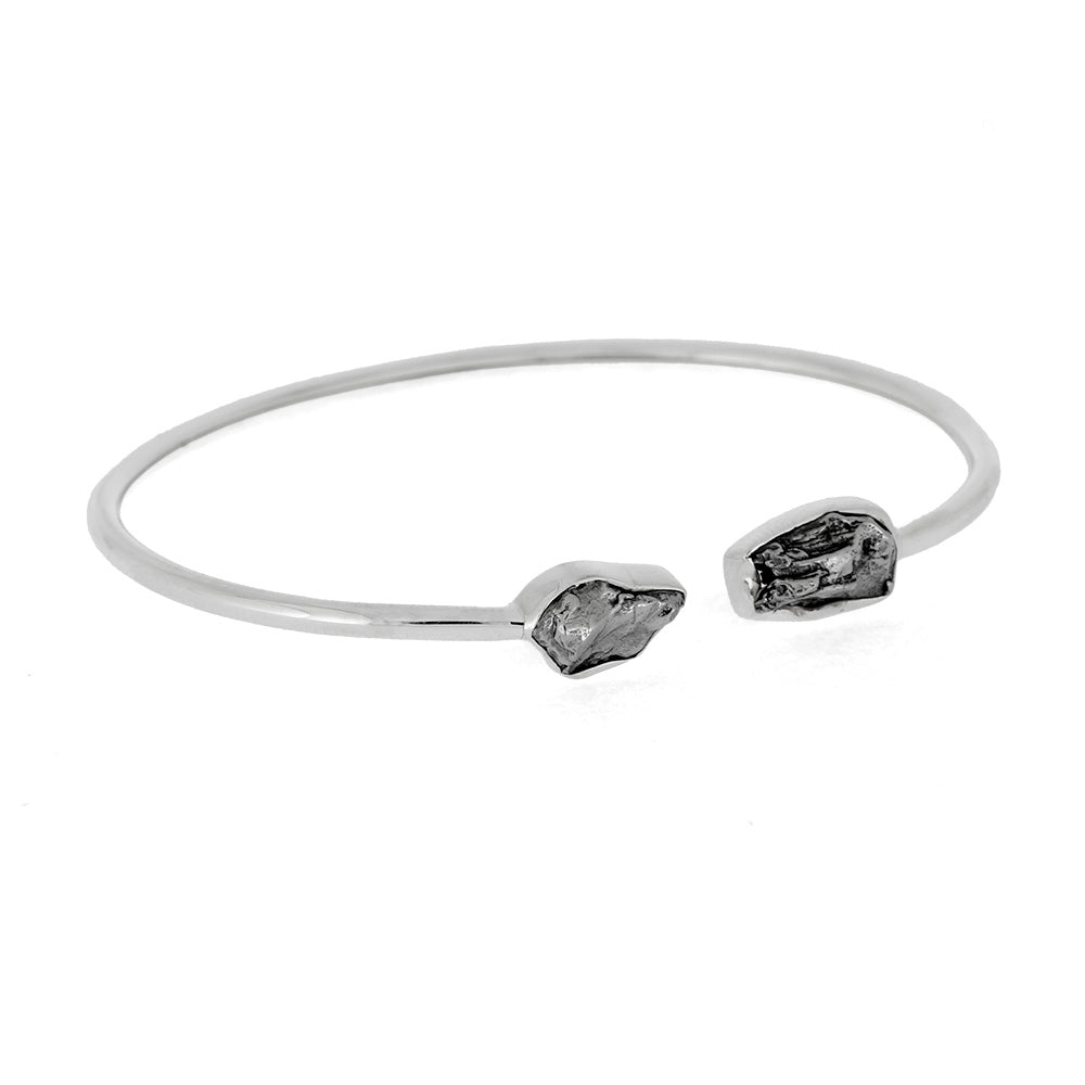 Handmade Silver Bracelet with Meteorite