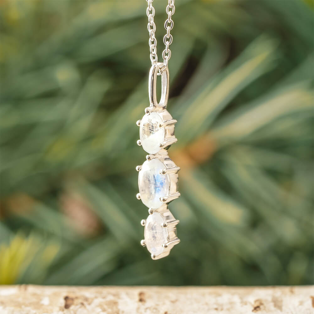 June Birthstone Necklace with Moonstone