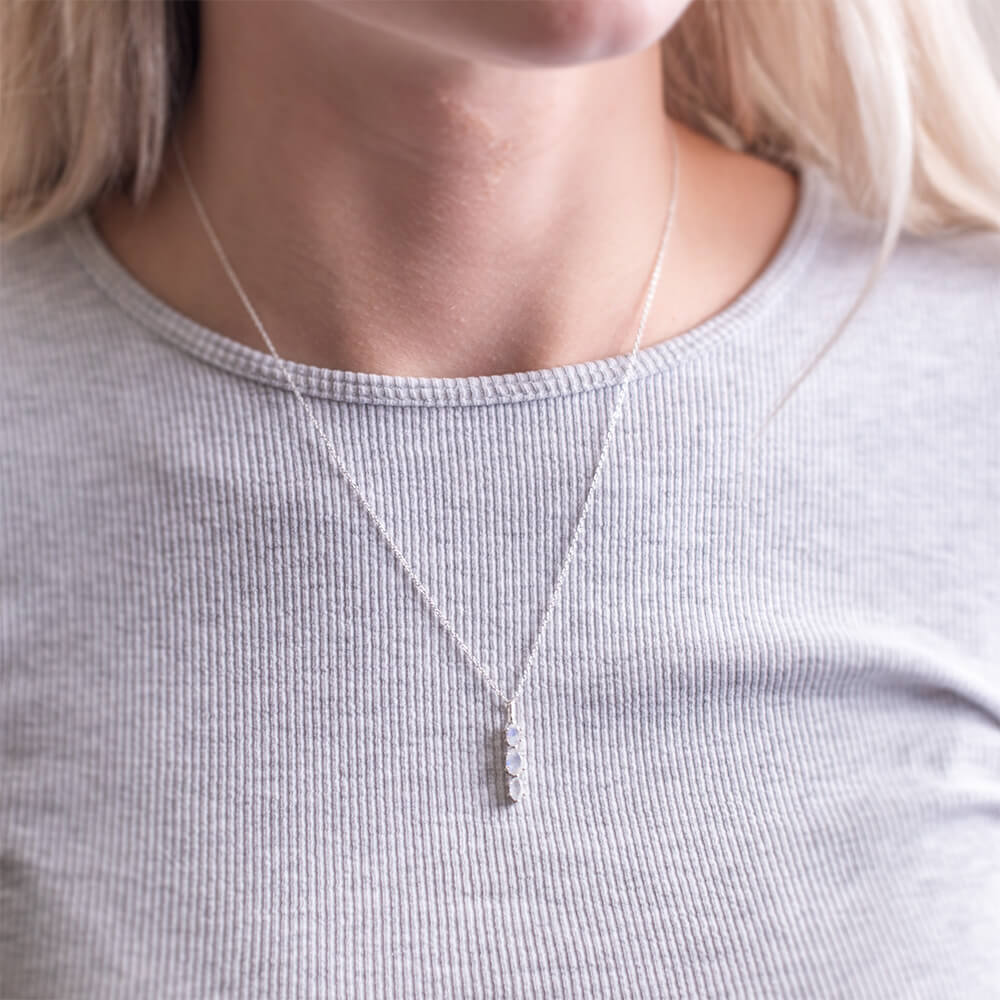 Moonstone Necklace on Neck