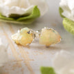 Unique Opal Stud Earrings with Silver Prongs