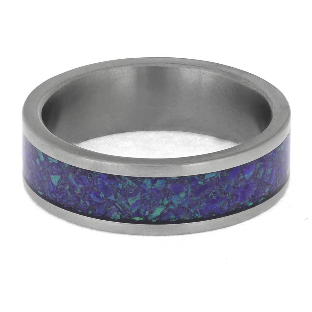 Blue Opal Wedding Ring for Men