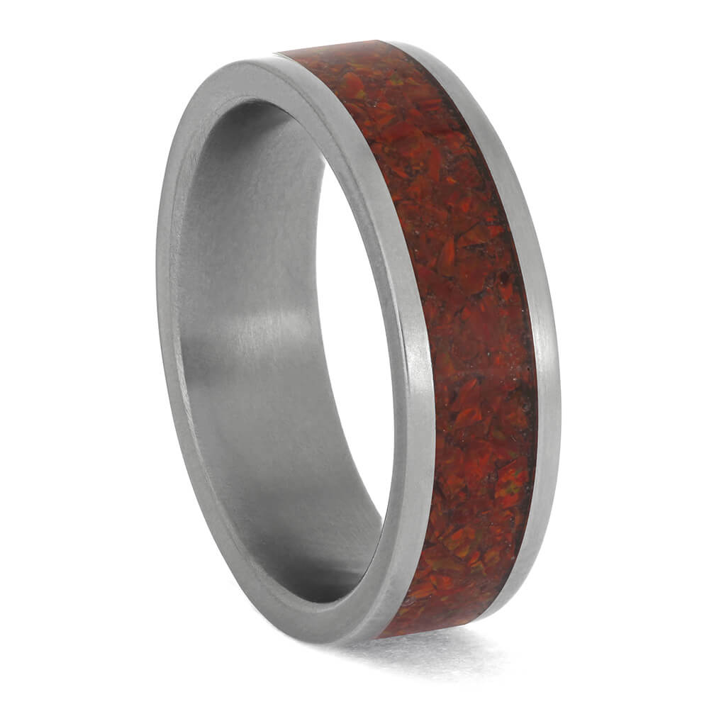 Synthetic Opal Wedding Band for Men