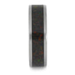 Side view of dark opal inlay wedding band