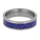 Blue Meteorite and Opal Wedding Band