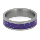 Purple Stardust Wedding Band in Titanium