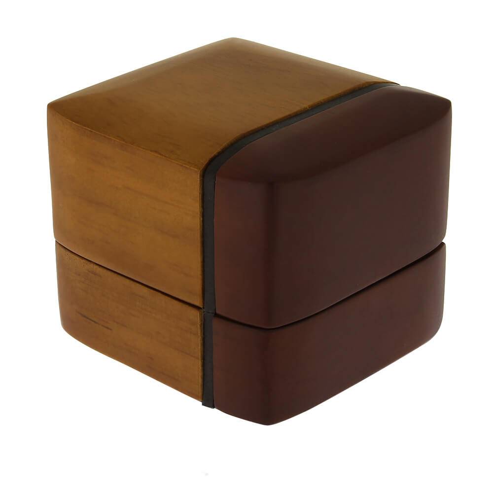 Closed premium wood ring box with smooth finish