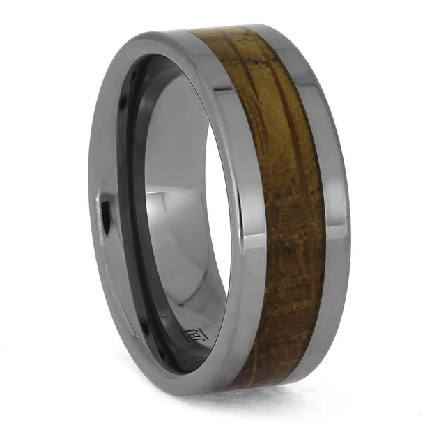 Whiskey Barrel Oak and Tungsten Wedding Band
