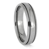 Grooved Titanium Wedding Band