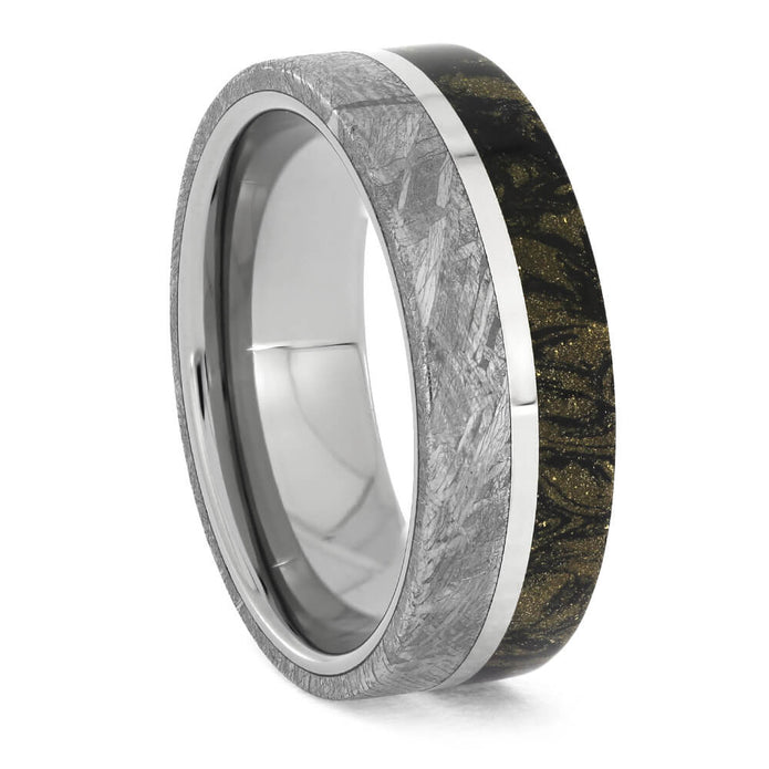Meteorite and Mokume Ring