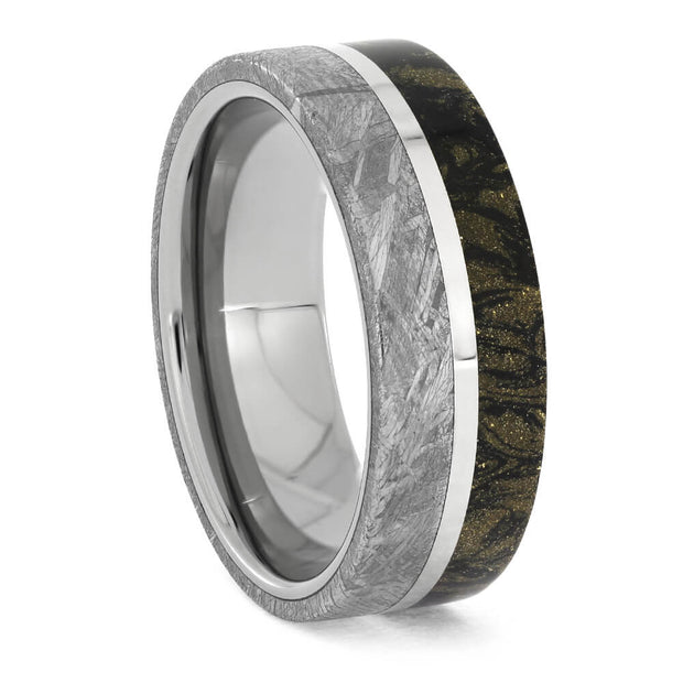 Meteorite and Mokume Ring