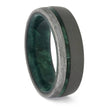Green Wood and Meteorite Wedding Band