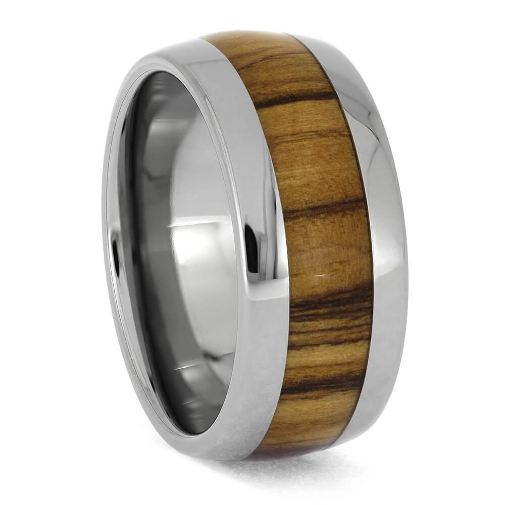 Olive Wood and Titanium Wedding Band