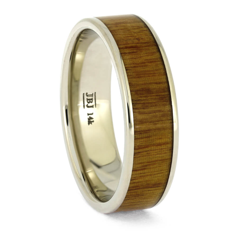 Bright Ipe Wood and White Gold Ring