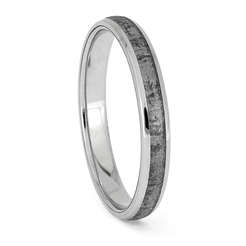 Gibeon Meteorite Wedding Band in Platinum