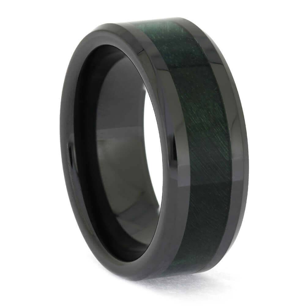 Black and Green Wood Wedding Band