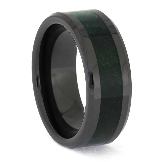 Black and Green Wood Wedding Band