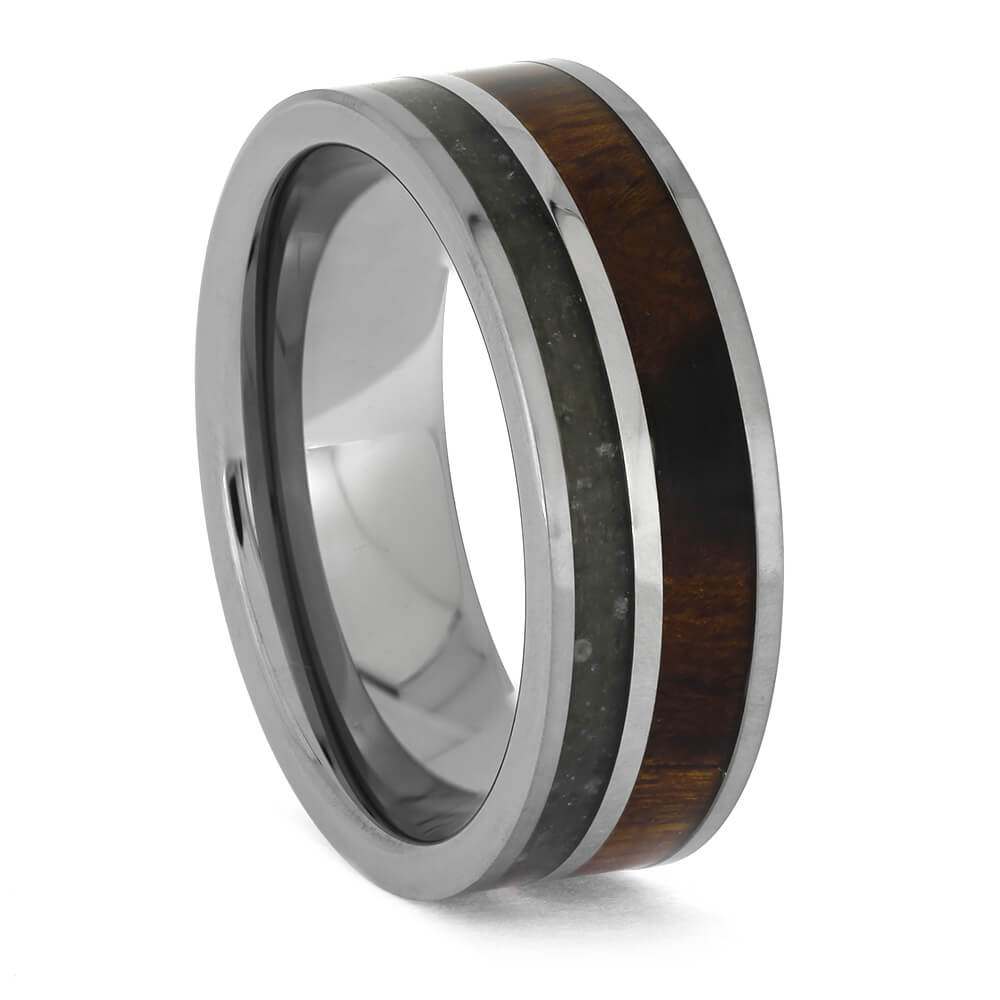 Tungsten and Obsidian Wedding Band