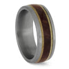 Handmade Wedding Band with Wood Inlays
