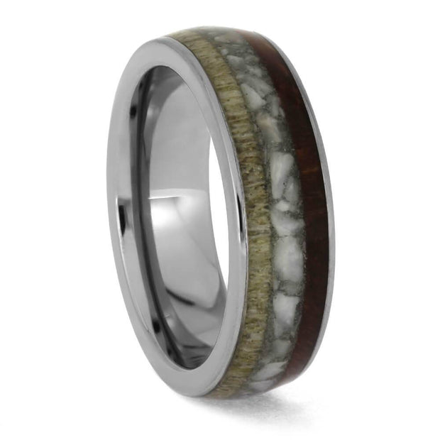 Women's Antler Ring with Wood and Stones