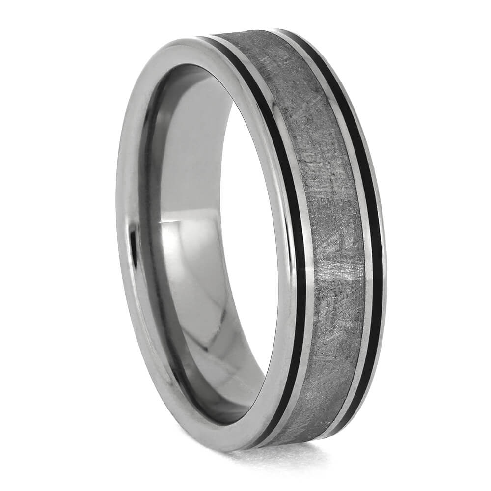 Meteorite Wedding Band in Titanium