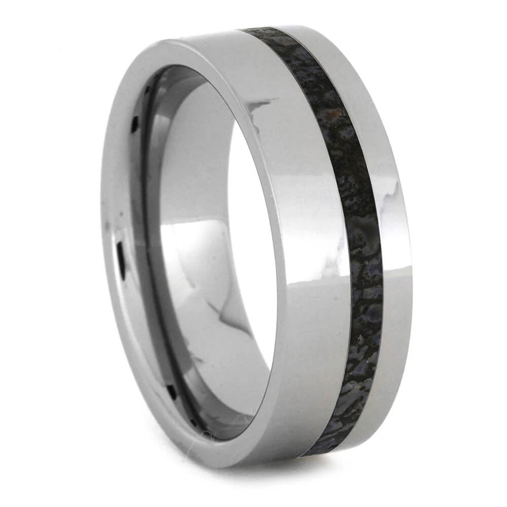 Blue Fossil Wedding Band for Men