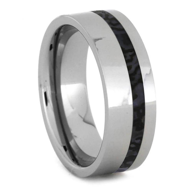 Blue Dinosaur Bone Wedding Band