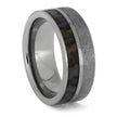 Meteorite and Dinosaur Bone Wedding Band