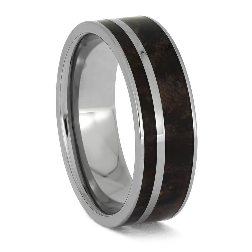 Earthy Purple Wood Wedding Band for Men