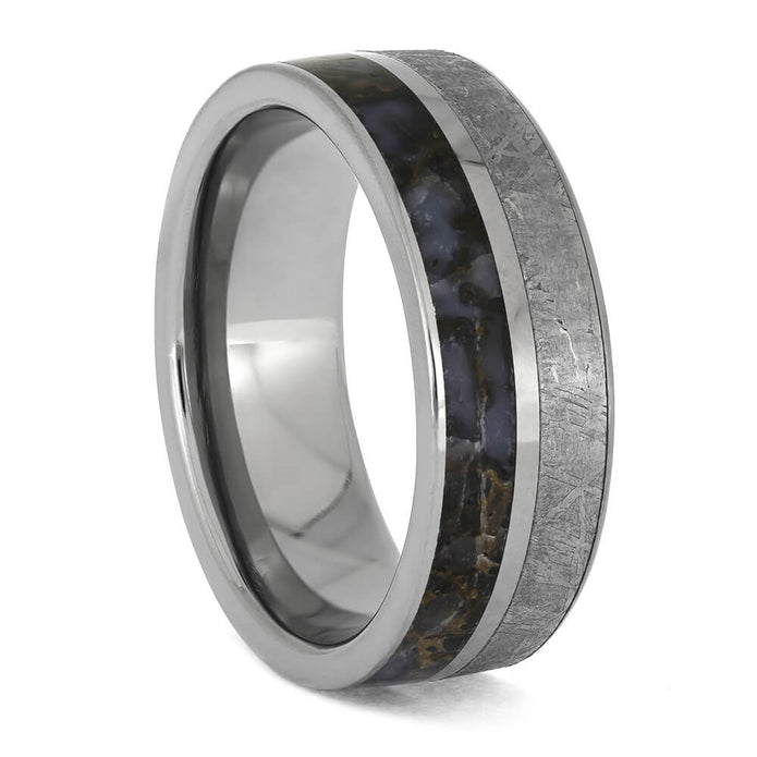 Meteorite and Blue Dino Ring