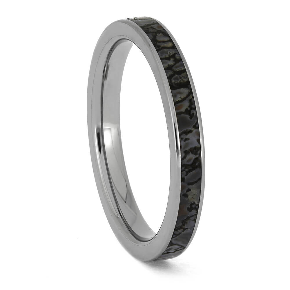 Handmade blue dinosaur bone ring