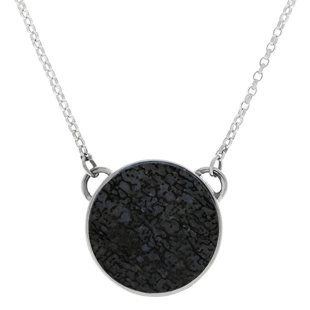 Dark blue dinosaur bone bezel set necklace pendant