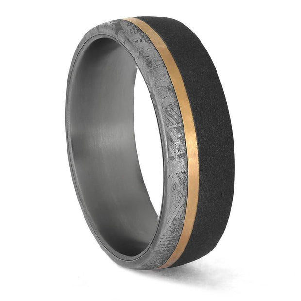 Meteorite and Titanium Wedding Band