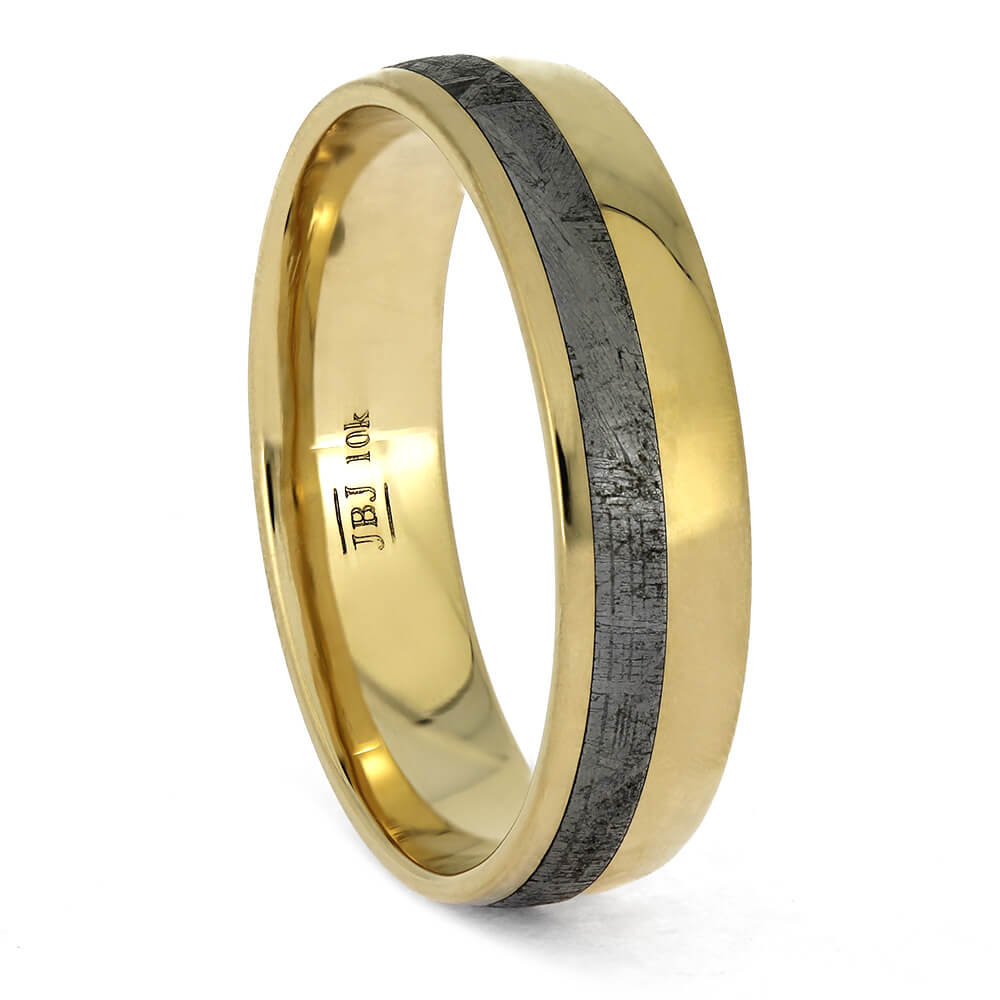 Minimalist Gold Meteorite Ring