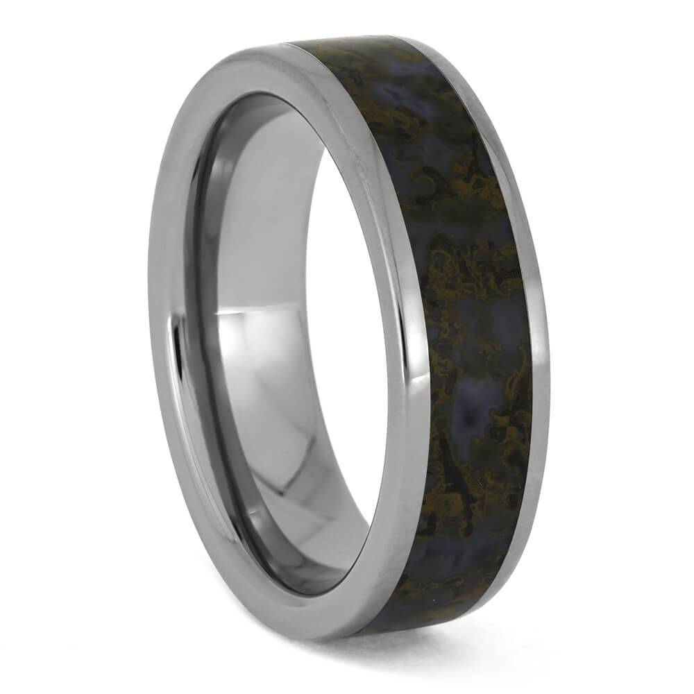 Premium titanium ring with dinosaur bone design