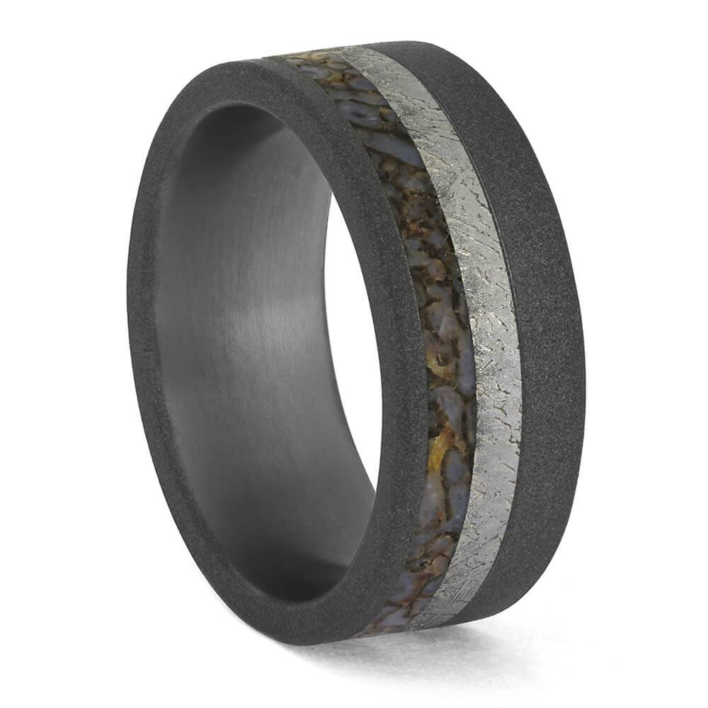Dinosaur Bone and Meteorite Ring for Men