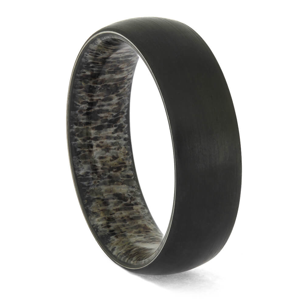Black Zirconium Antler Ring