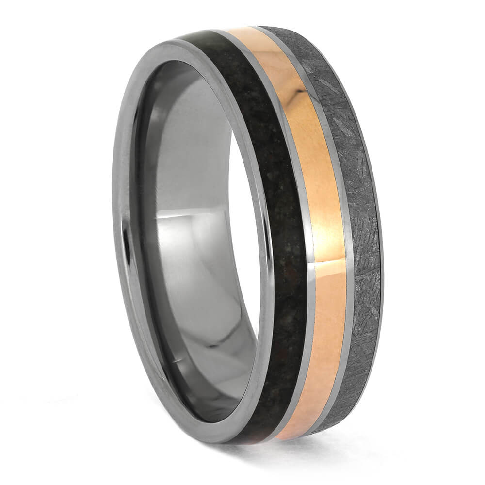 Copper Pinstripe Wedding Band