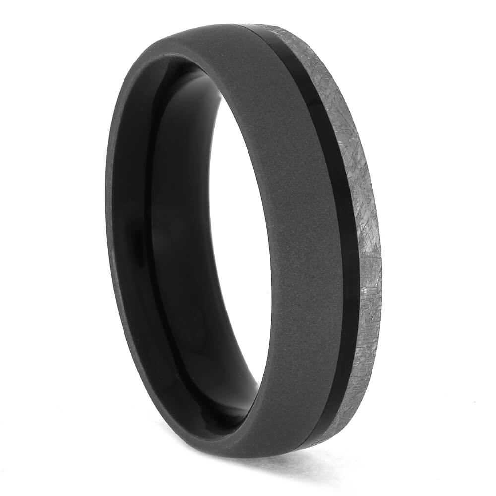 Black Wedding Band in Titanium