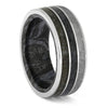 Platinum Wedding Band with Fossil and Meteorite