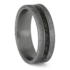 Meteorite and Dino Bone Wedding Band