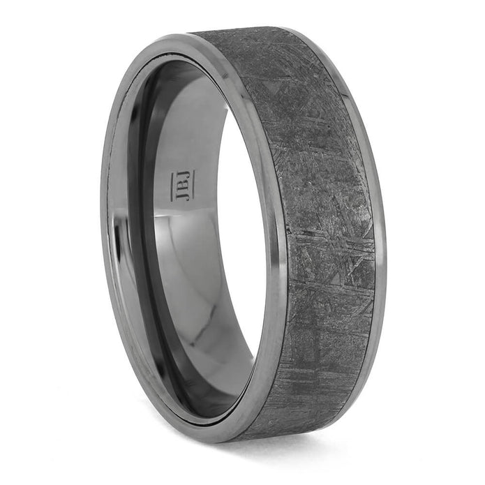 Tungsten Wedding Band with Meteorite Inlay