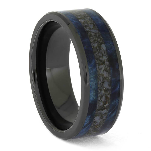 Black Ring with Dinosaur Bone