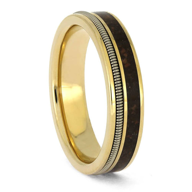 Guitar String Ring with Fossil Inlay