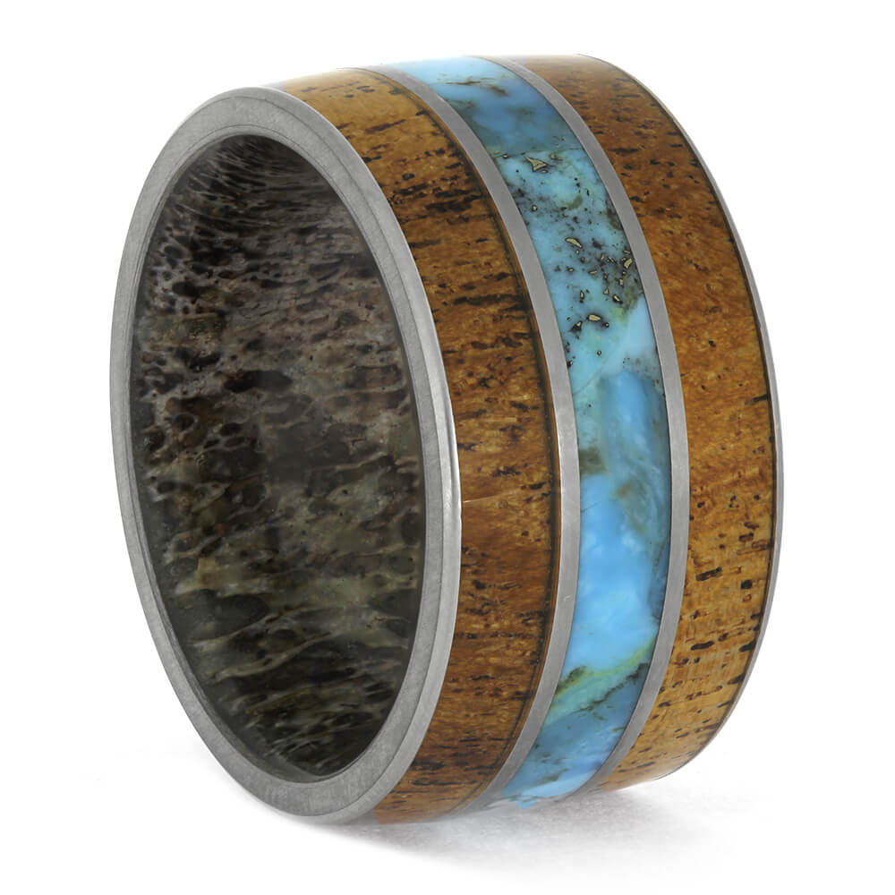 Wide Nature Wedding Band